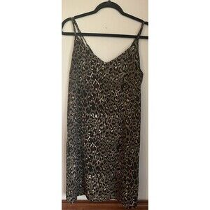 PEYTON JENSEN women’s animal print dress small brown black mini